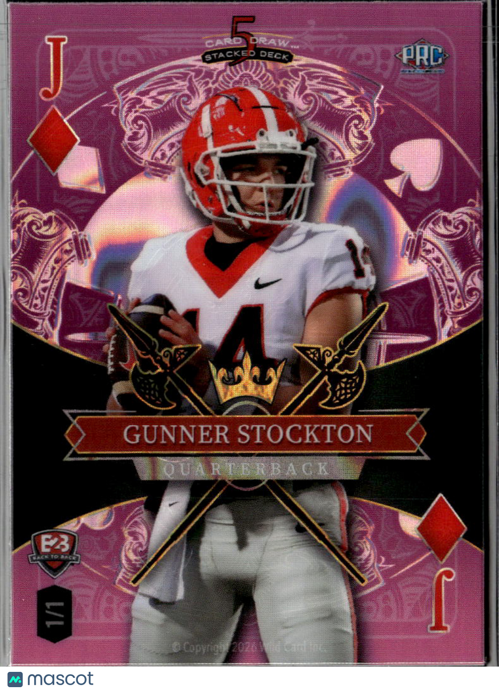 Gunner Stockton Nate Frazier 2024 Wild Card 5 Rookie RC 1/1 Georgia Bulldogs