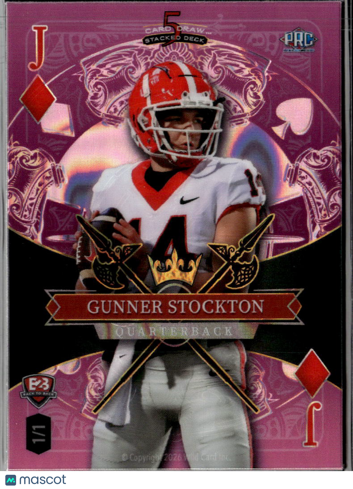 Gunner Stockton Nate Frazier 2024 Wild Card 5 Rookie RC 1/1 Georgia Bulldogs