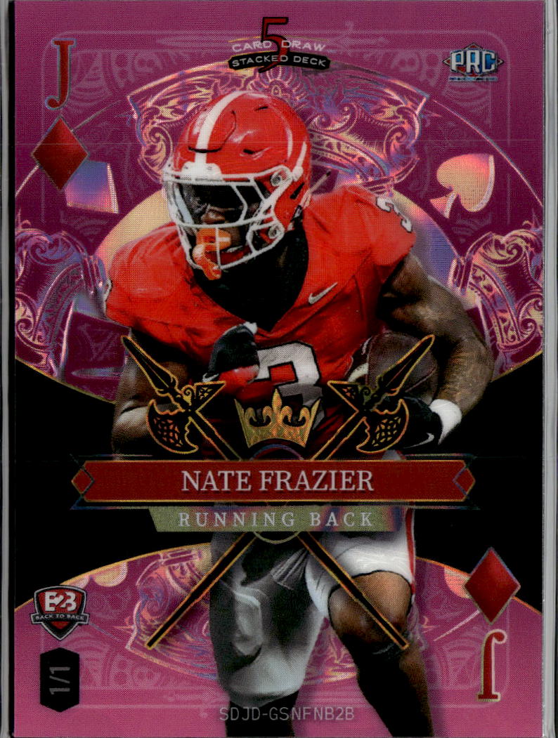 Gunner Stockton Nate Frazier 2024 Wild Card 5 Rookie RC 1/1 Georgia Bulldogs