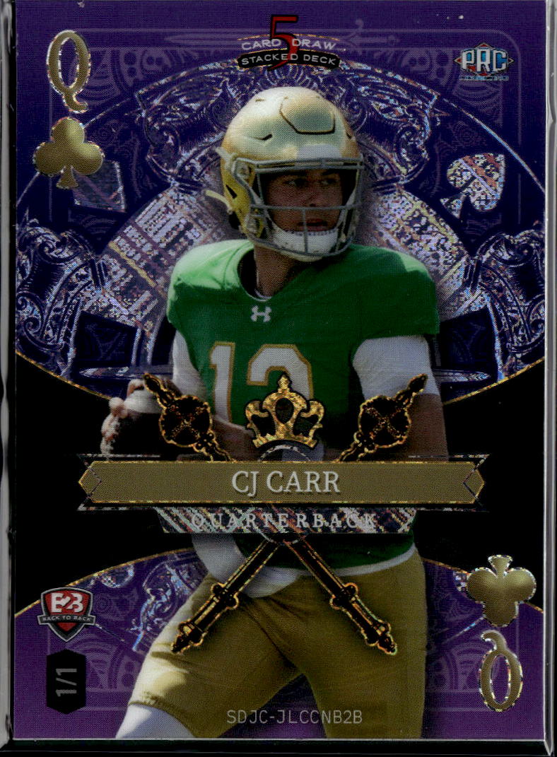 Jeremiyah Love CJ Carr 2024 Wild Card 1/1 Notre Dame Fighting Irish