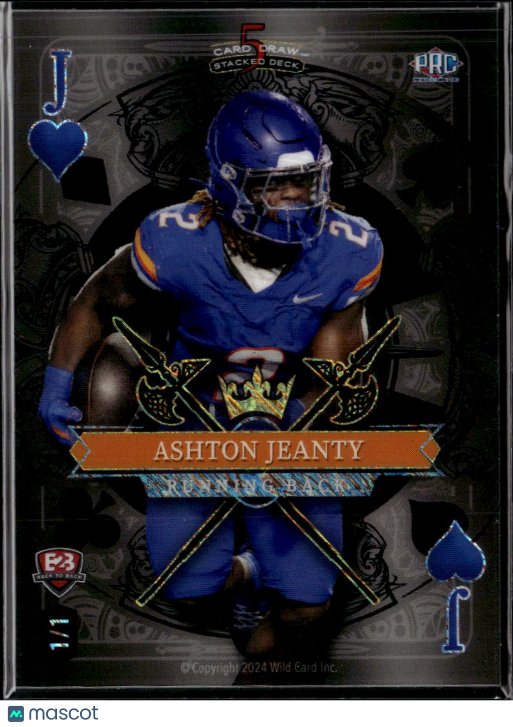 Ashton Jeanty Omarion Hampton 2024 Wild Card 1/1 Boise State Broncos