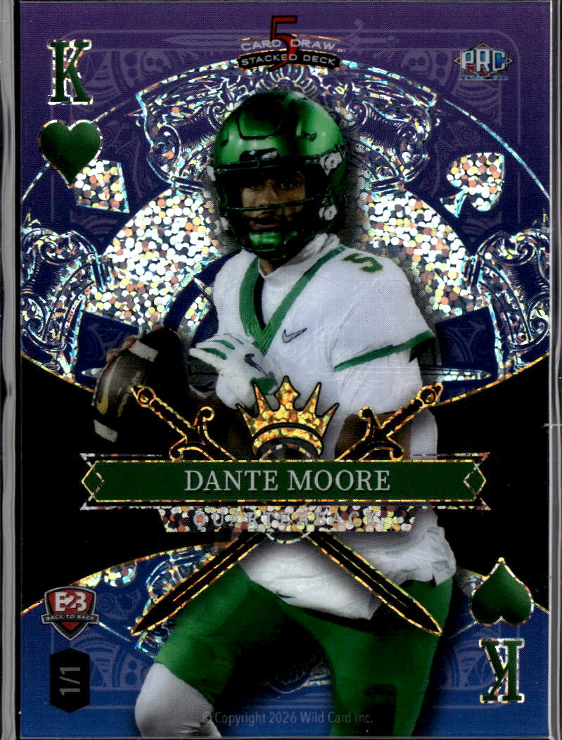 Josh Hoover Dante Moore 2026 Wild Card Rookie RC 1/1 Oregon Ducks