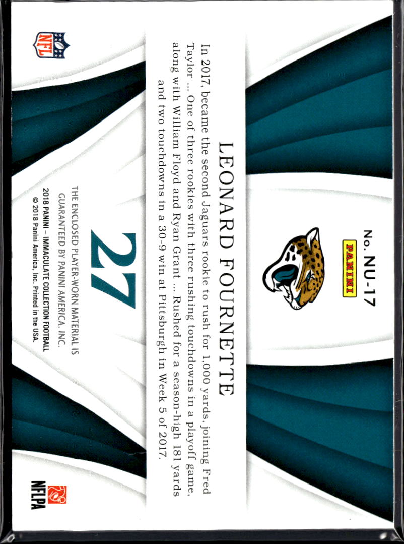 Leonard Fournette 2018 Immaculate 4 Color Jersey Patch 9/27 Jacksonville Jaguars