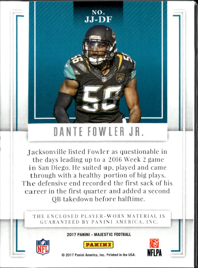 Dante Fowler Jr. 2017 Majestic 4 Color Jersey Patch 5/25 Jacksonville Jaguars