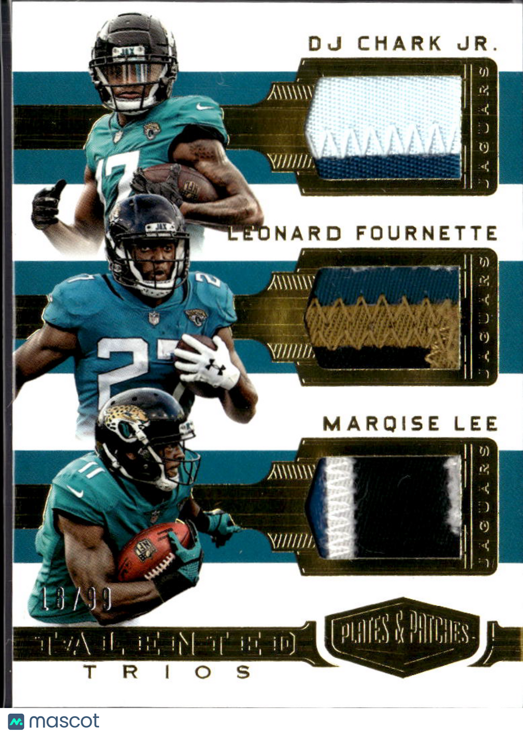 DJ Chark Leonard Fournette Marquise Lee 2018 Plates & Patches Triple /99 Jaguars