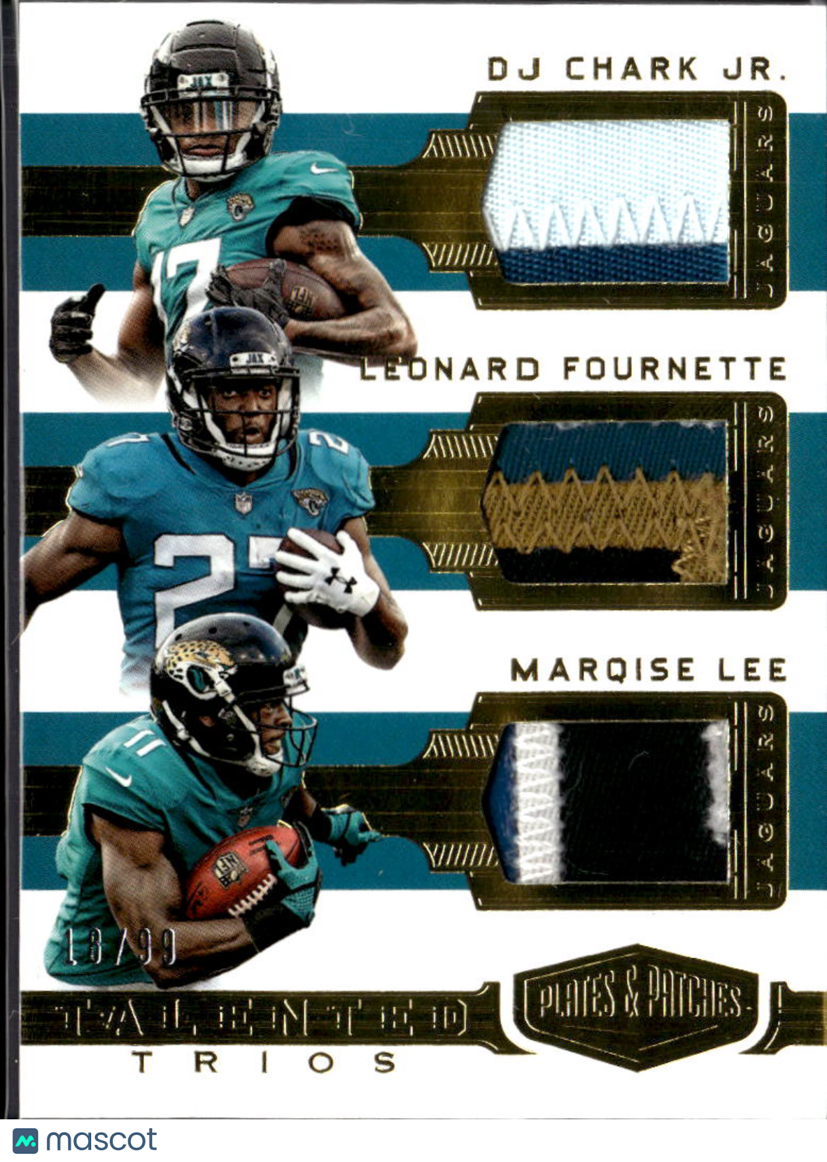 DJ Chark Leonard Fournette Marquise Lee 2018 Plates & Patches Triple /99 Jaguars
