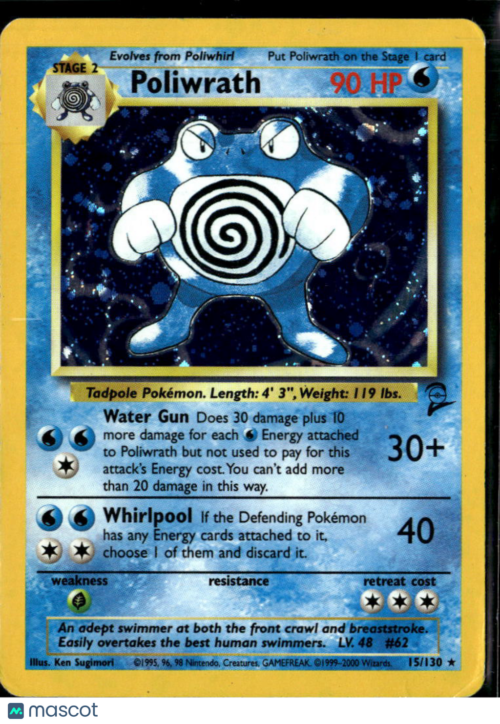 Poliwrath 2000 Base Set 2 Holo Rare #15/130