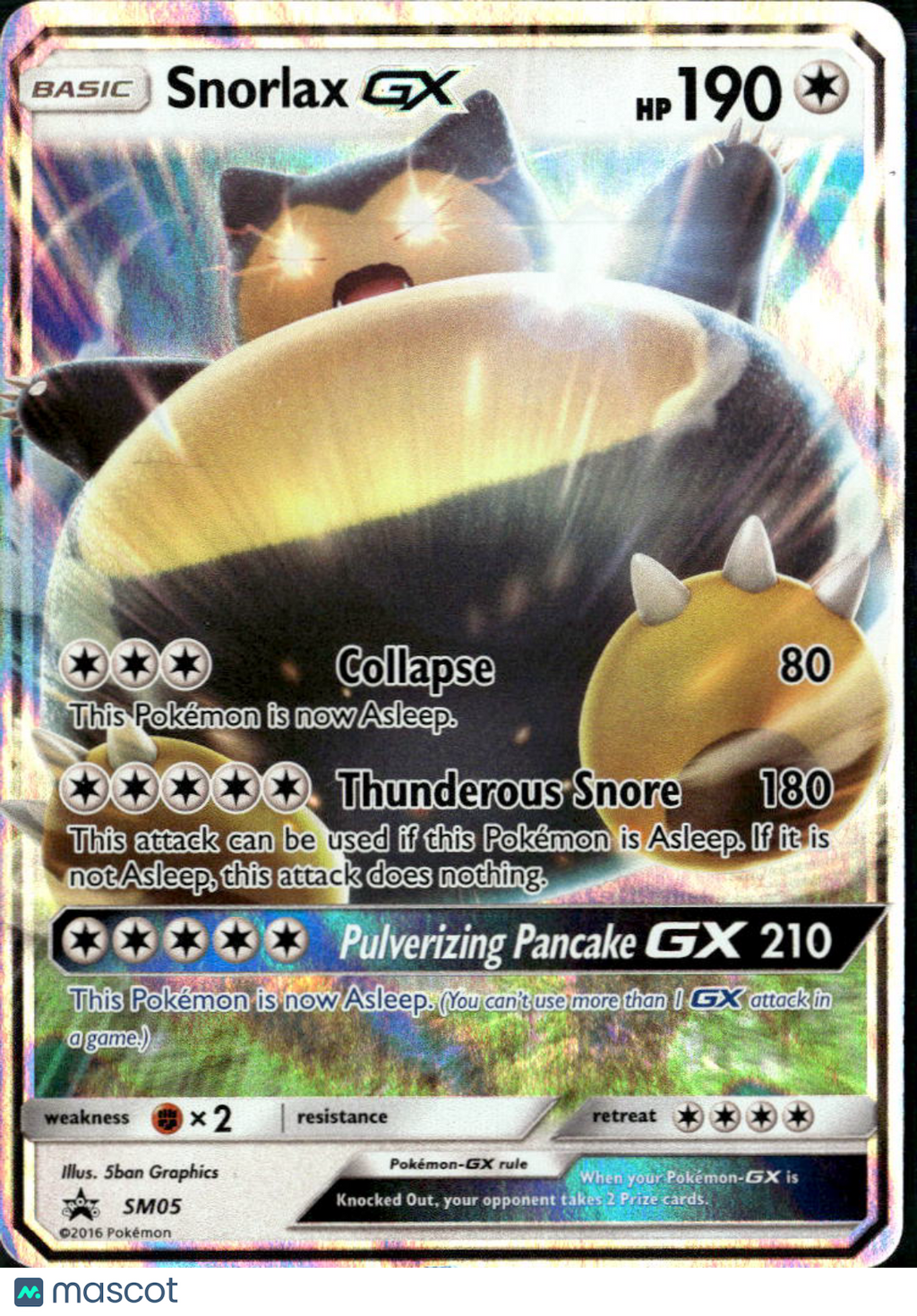 Snorlax GX Sun & Moon Promos Holo Black Star Promo FA #SM05