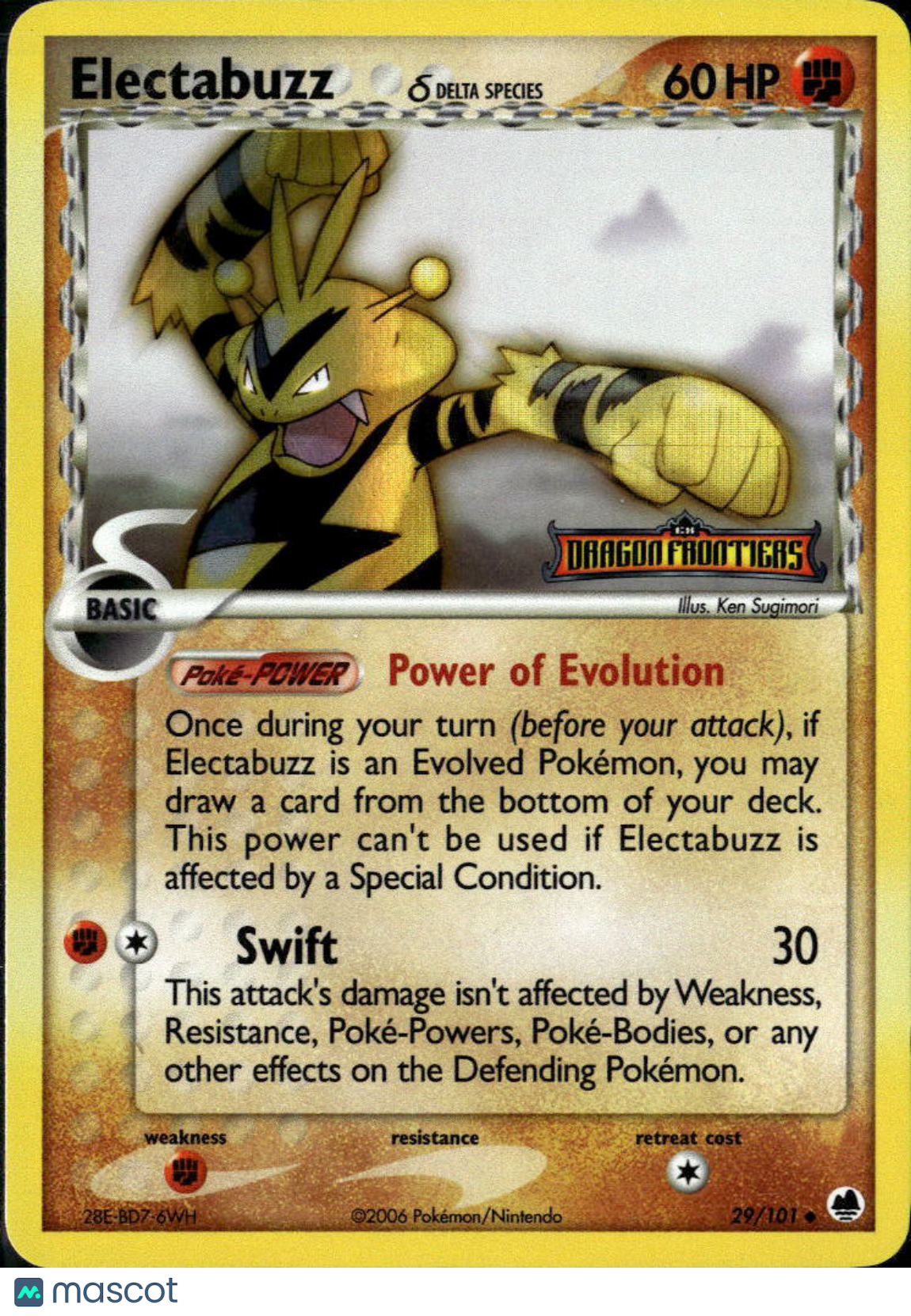 Electabuzz 2009 EX Dragon Frontiers Reverse Holo Uncommon #29/101
