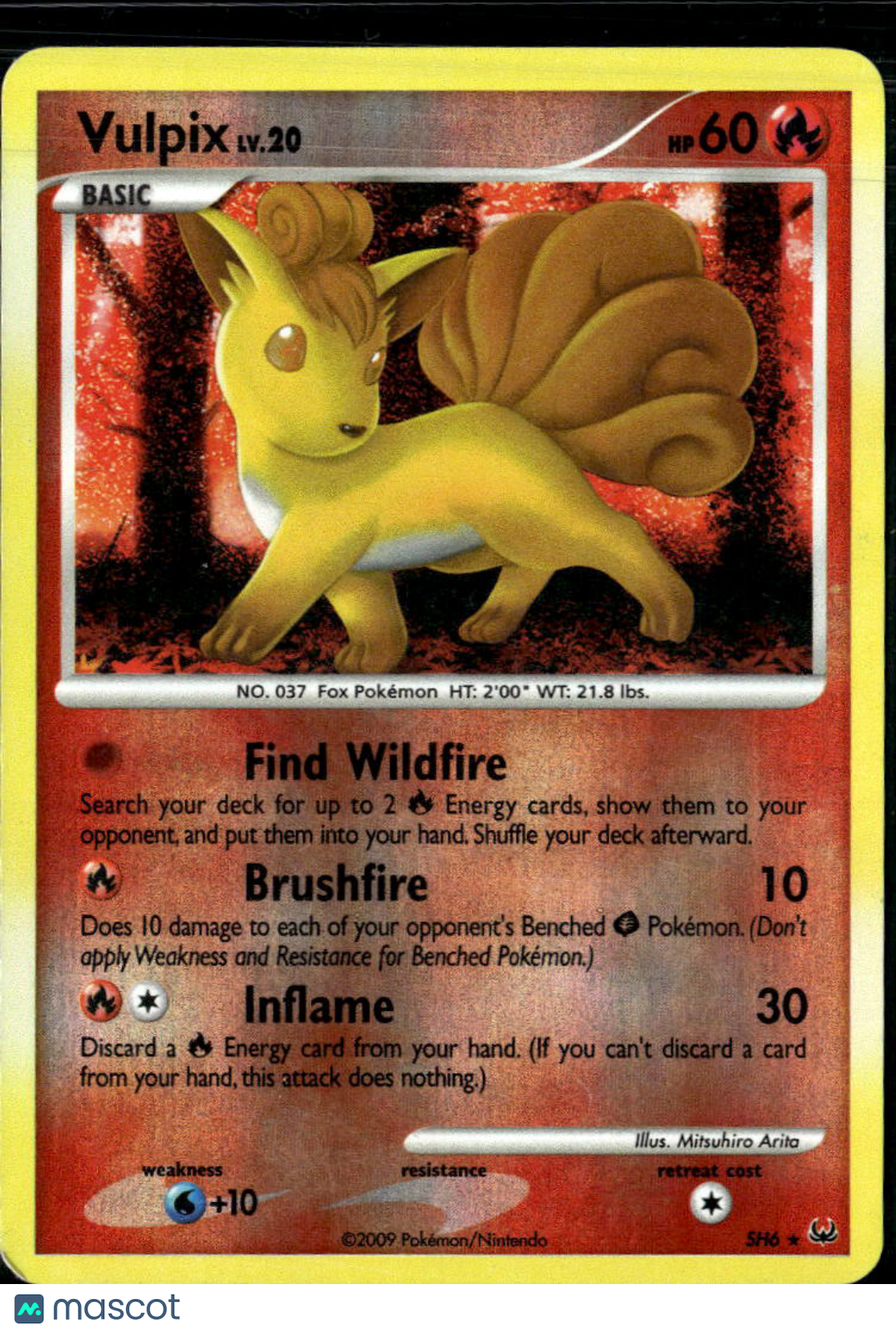 Vulpix 2013 Platinum reverse Holo Rare #SH6