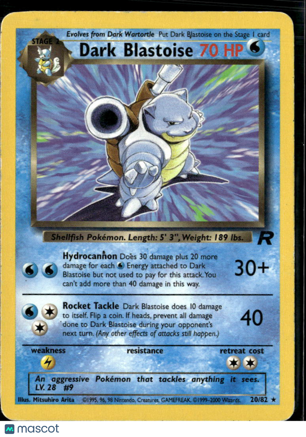 Dark Blastoise 2000 Team Rocket Rare #20/82