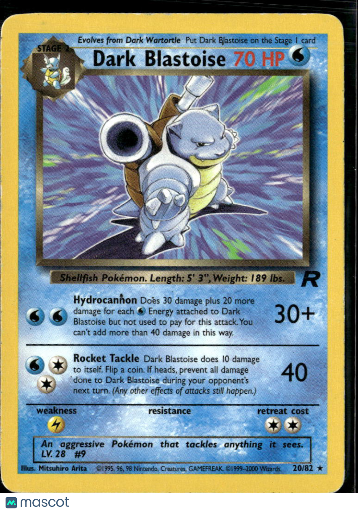 Dark Blastoise 2000 Team Rocket Rare #20/82