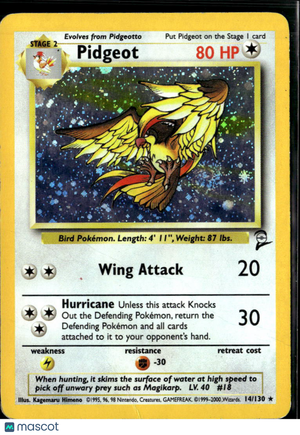 Pidgeot 2000 Base Set 2 Holo Rare #14/130