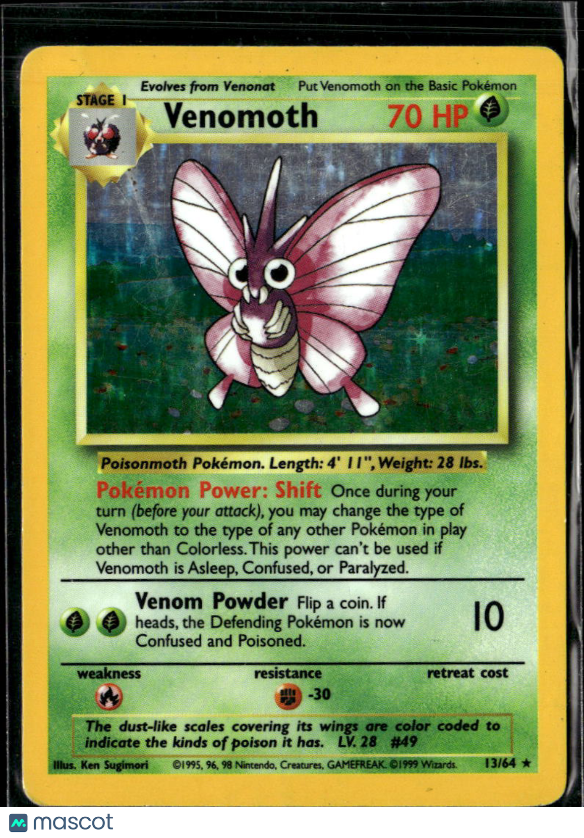 Venomoth 1999 Jungle Holo Rare #13/64