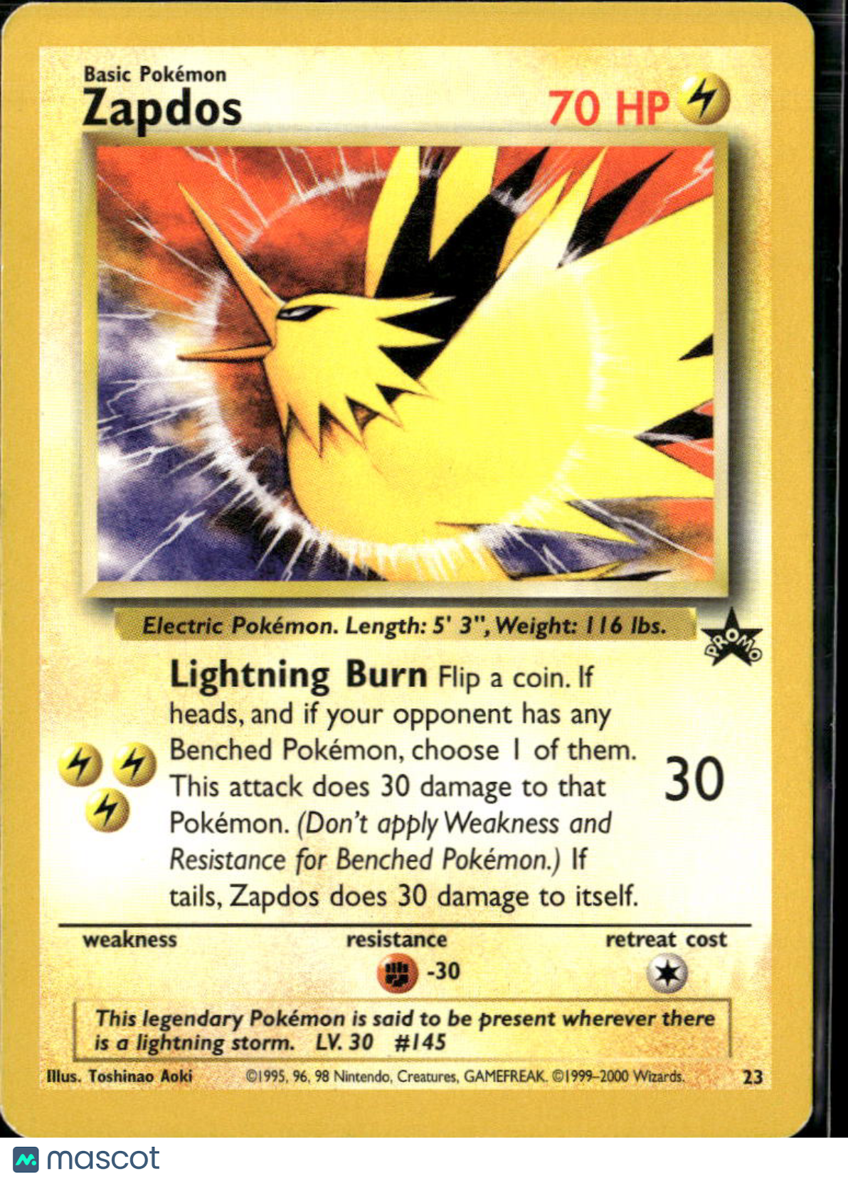 Zapdos Wizards Black Star Promo #23