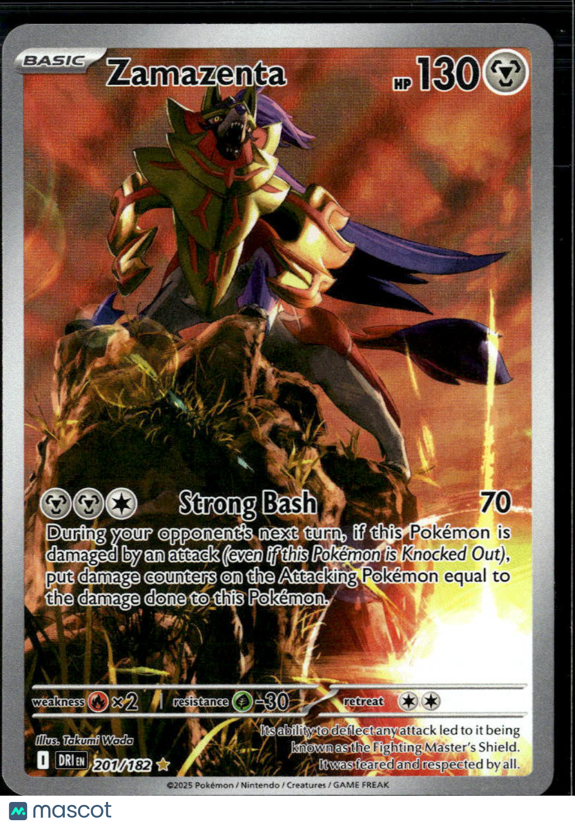 Zamazenta 2025 Destined Rivals Holo Secret Rare #201/182
