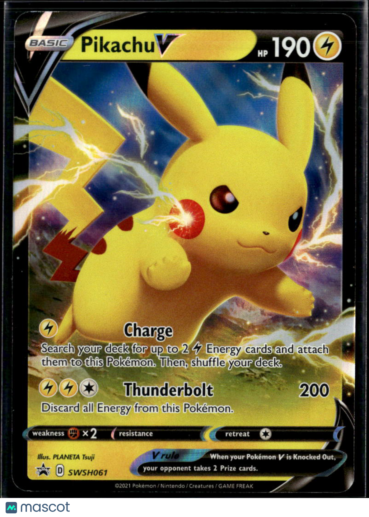 Pikachu V Sword & Shield Holo Black Star Promo RA #SWSH061