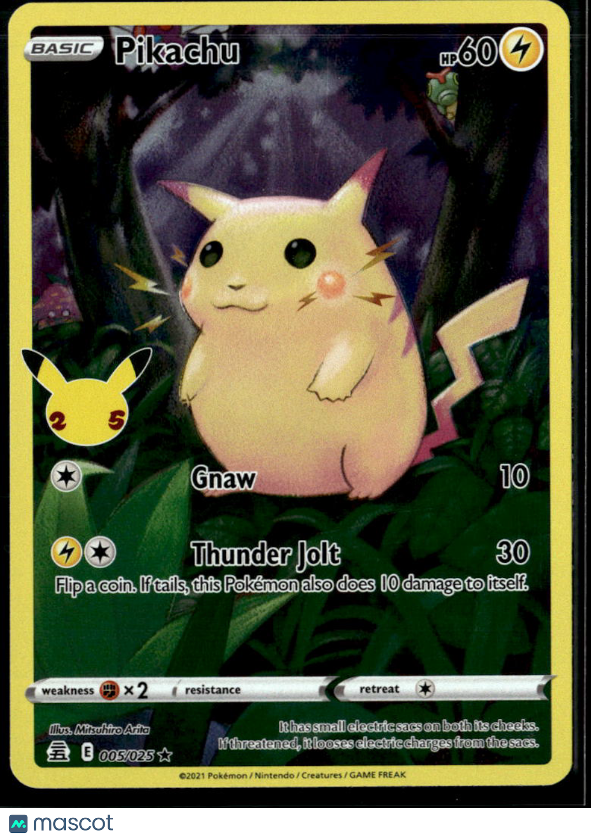 Pikachu 2021 Celebrations Holo Rare #5/25