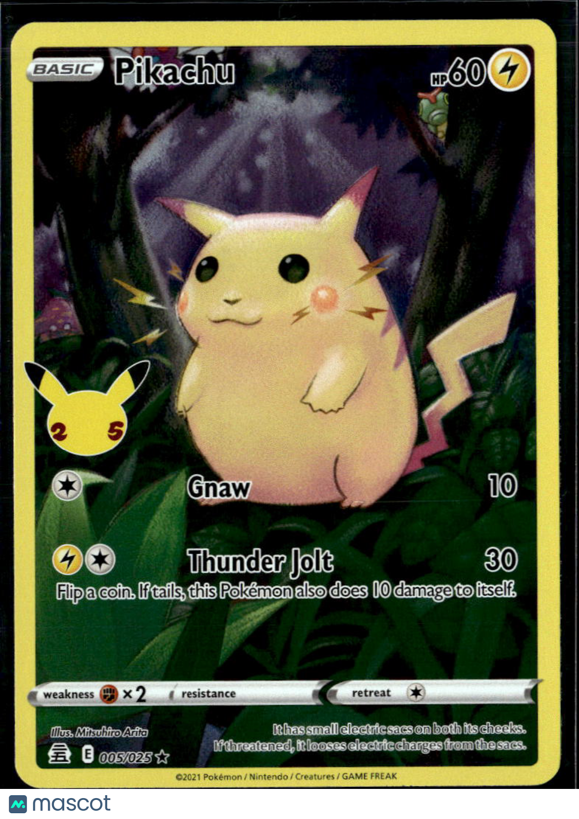 Pikachu 2021 Celebrations Holo Rare #5/25