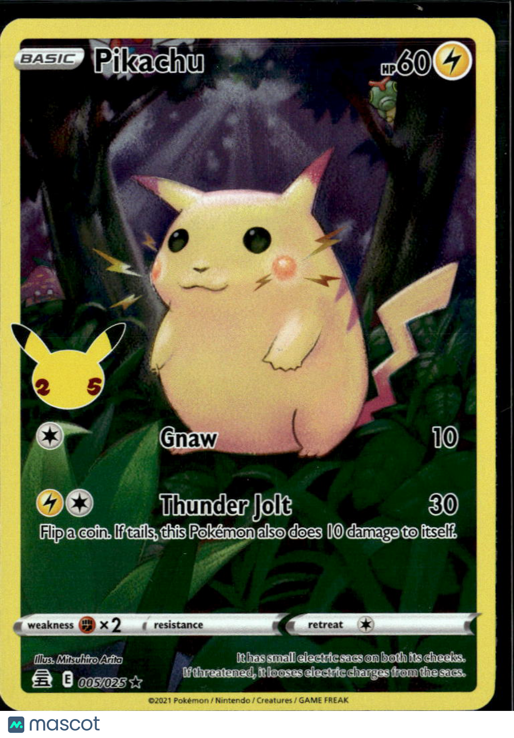 Pikachu 2021 Celebrations Holo Rare #5/25
