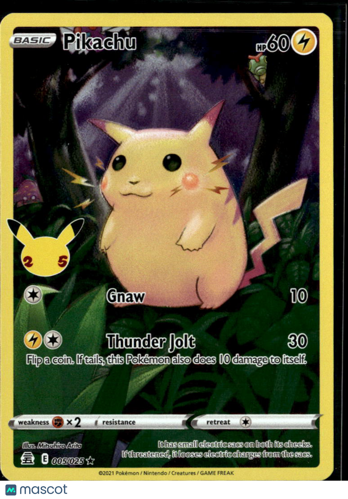 Pikachu 2021 Celebrations Holo Rare #5/25