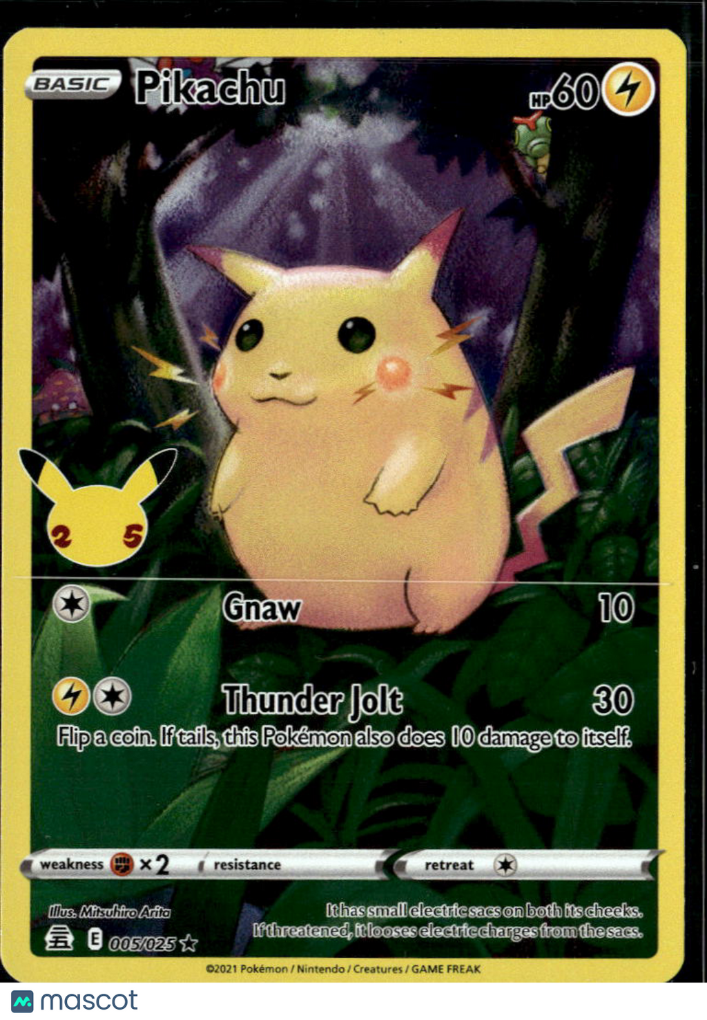 Pikachu 2021 Celebrations Holo Rare #5/25