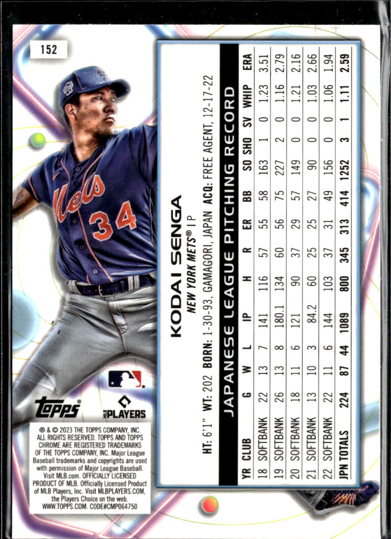Kodai Senga 2023 Topps Cosmic Chrome Nucleus RC New York Mets