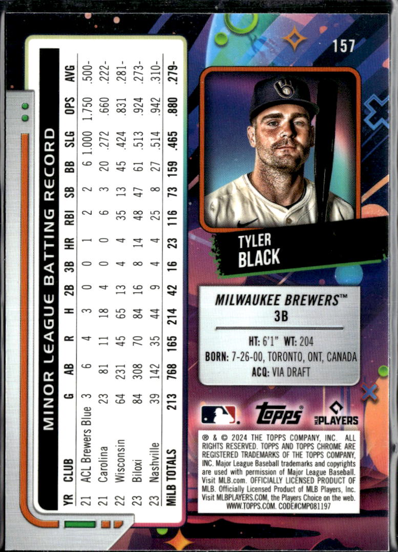 Tyler Black 2024 Topps Cosmic Chrome Nucleus Refractor RC Milwaukee Brewers