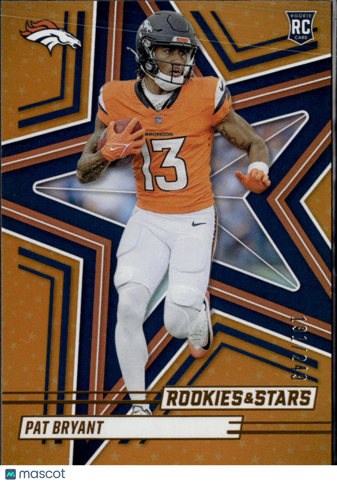 Pat Bryant 2025 Rookies & Stars Orange Rookie RC 191/249 Denver Broncos