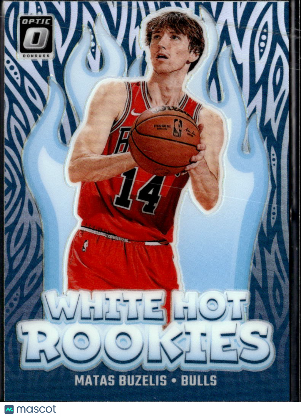 Matas Buzelis 2025 Optic White Hot Rookies HOLO RC Chicago Bulls