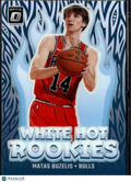 Matas Buzelis 2025 Optic White Hot Rookies HOLO RC Chicago Bulls