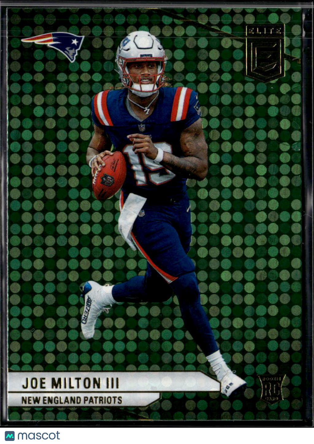 Joe Milton III 2024 Elite Green Disco Rookie RC New England Patriots