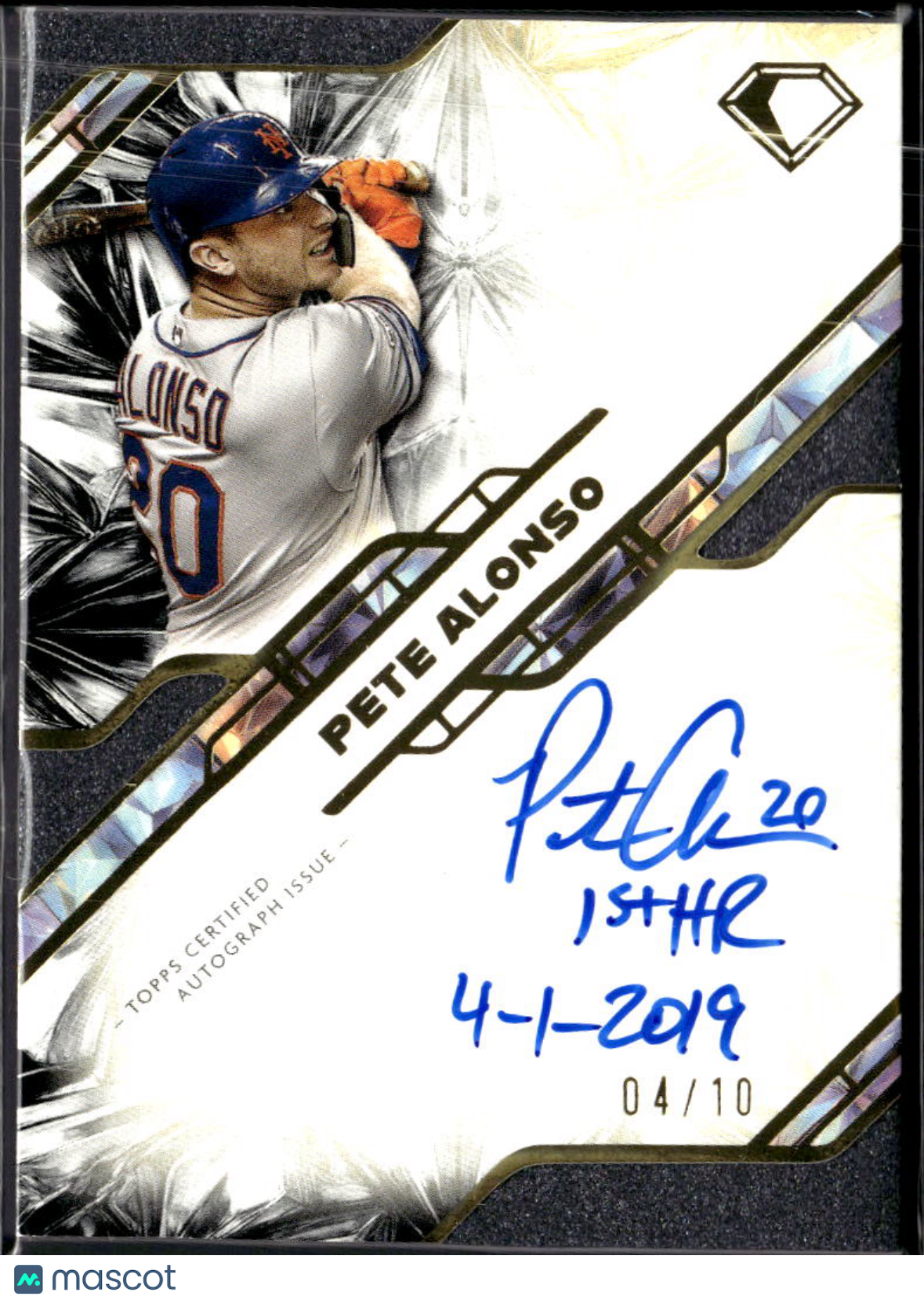 Pete Alonso 2025 Topps Diamond Icons Inscription Auto Autograph 4/10 Mets