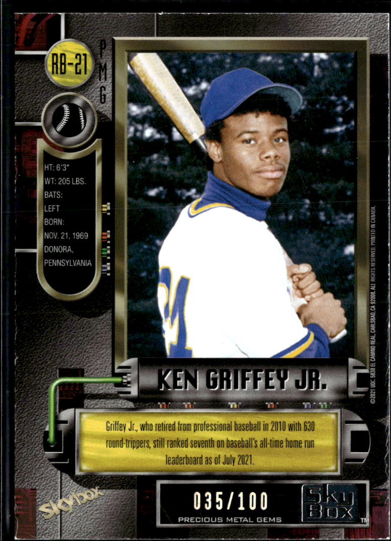 Ken Griffey Jr. 2021 Metal Universe PMG Precious Metal Gems Red /100 Mariners