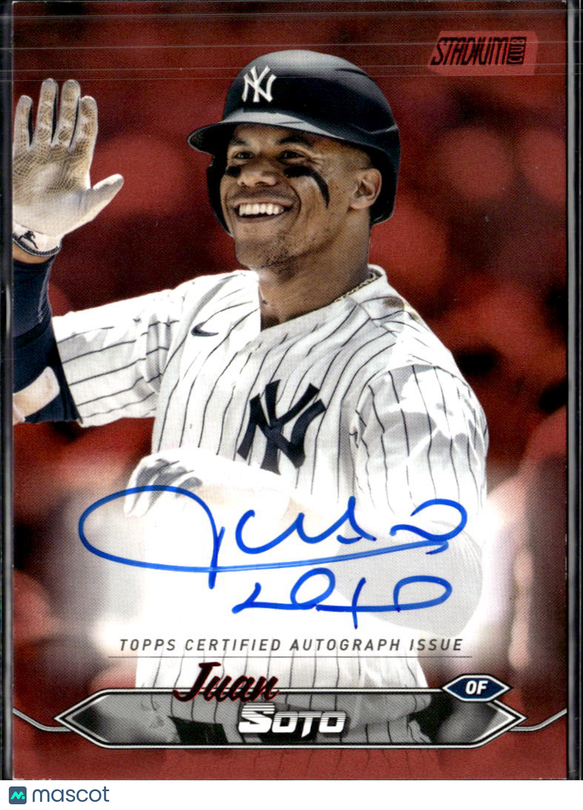 Juan Soto 2024 Topps Stadium Club Auto Autograph Red 19/50 New York Yankees