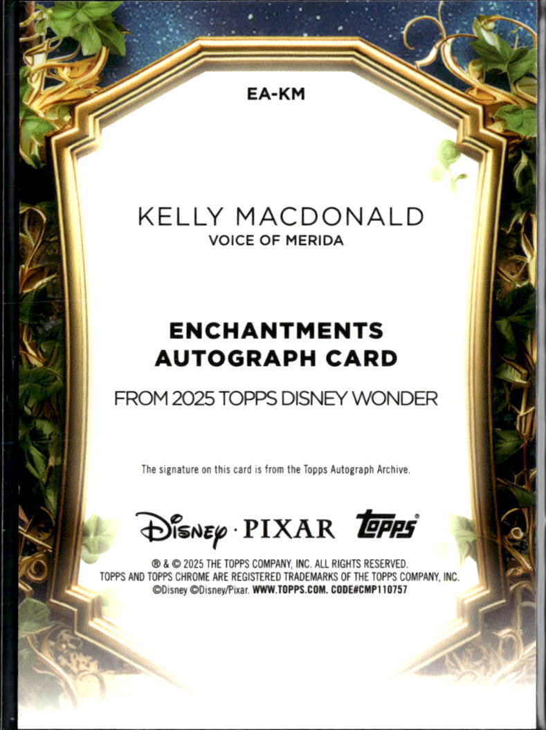 Kelly Macdonald as Merida 2025 Topps Disney Wonder Auto Autograph 11/99