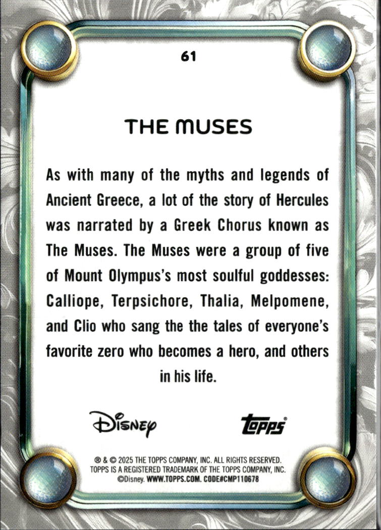 The Muses 2025 Topps Wonder Disney Purple 71/99 #61