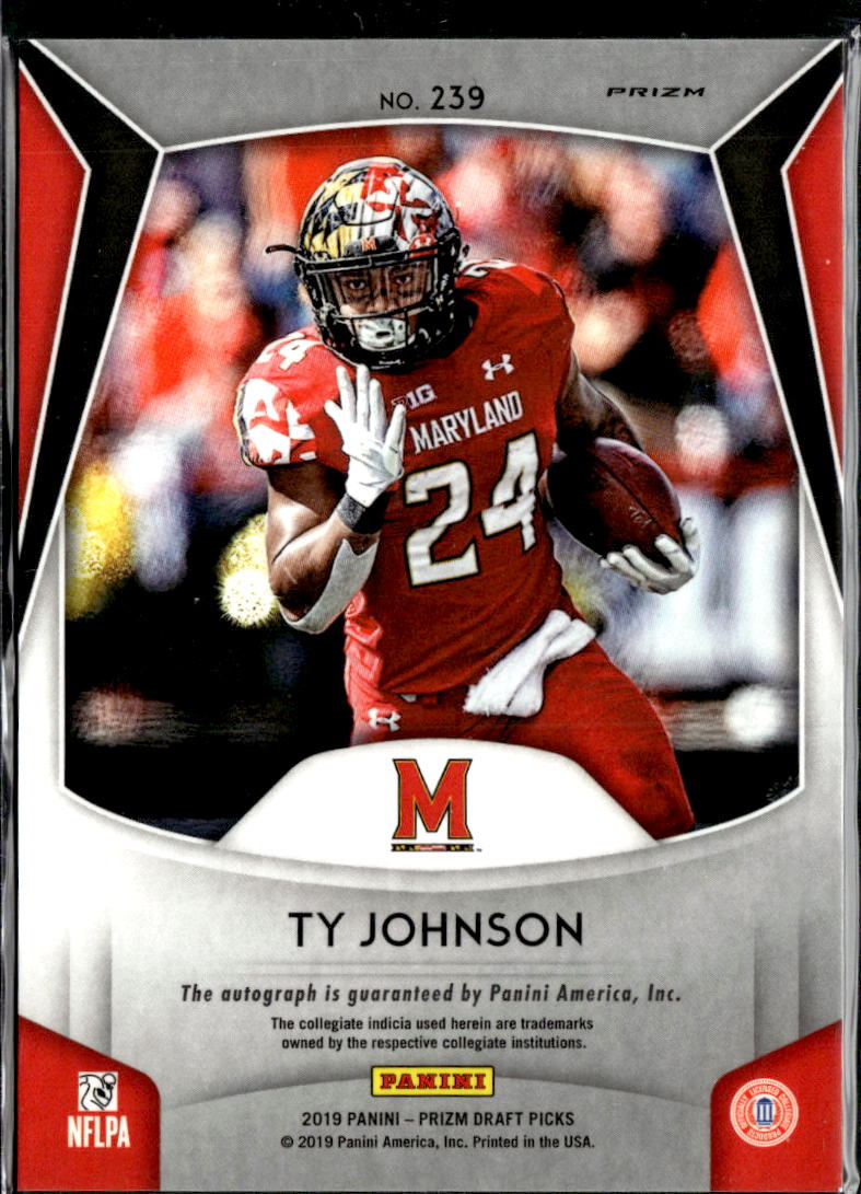 Ty Johnson 2019 Prizm Draft Picks Auto Autograph RC Maryland Terrapins