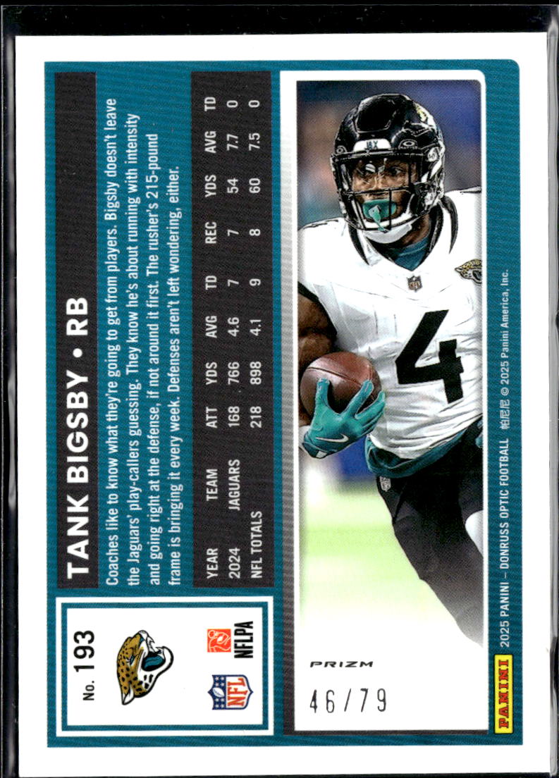 Tank Bigsby 2025 Optic Orange Scope /79 Jacksonville Jaguars