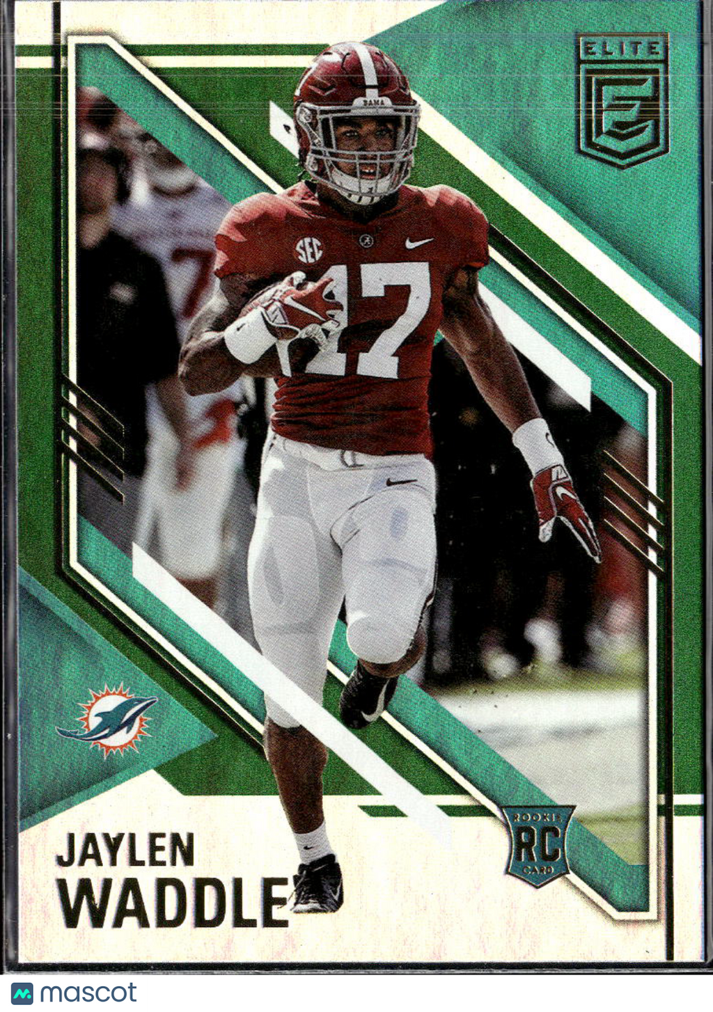 Jaylen Waddle 2021 Elite Green Rookie RC Miami Dolphins Alabama