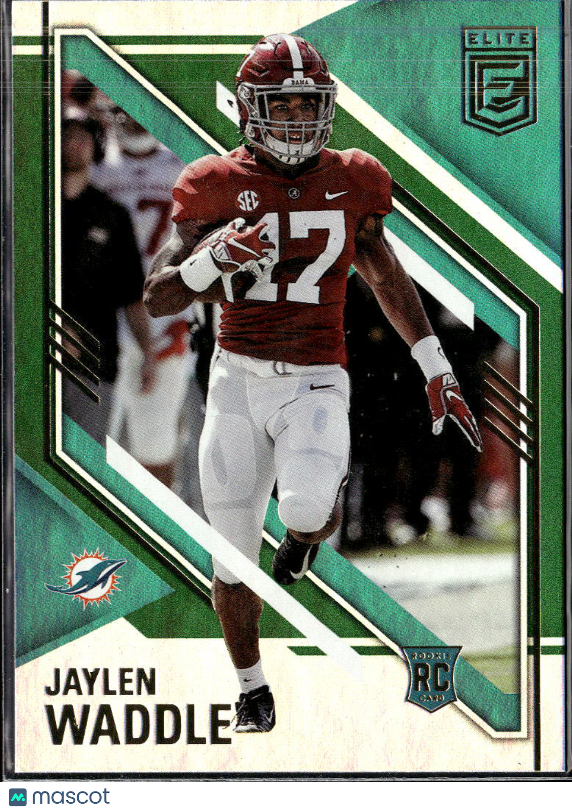 Jaylen Waddle 2021 Elite Green Rookie RC Miami Dolphins Alabama
