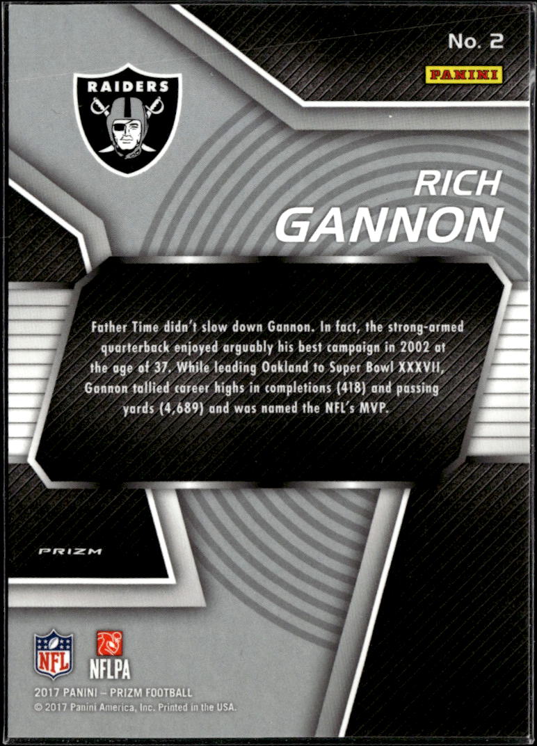 Rich Gannon 2017 Panini Prizm MVP Silver Prizm Oakland Raiders