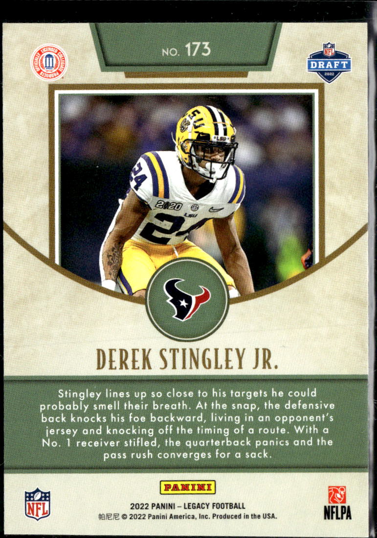 Derek Stingley Jr. 2022 Legacy Red Rookie RC /299 LSU Houston Texans