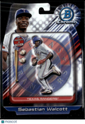 Sebastian Walcott 2024 Bowman Chrome In Action RC Texas Rangers
