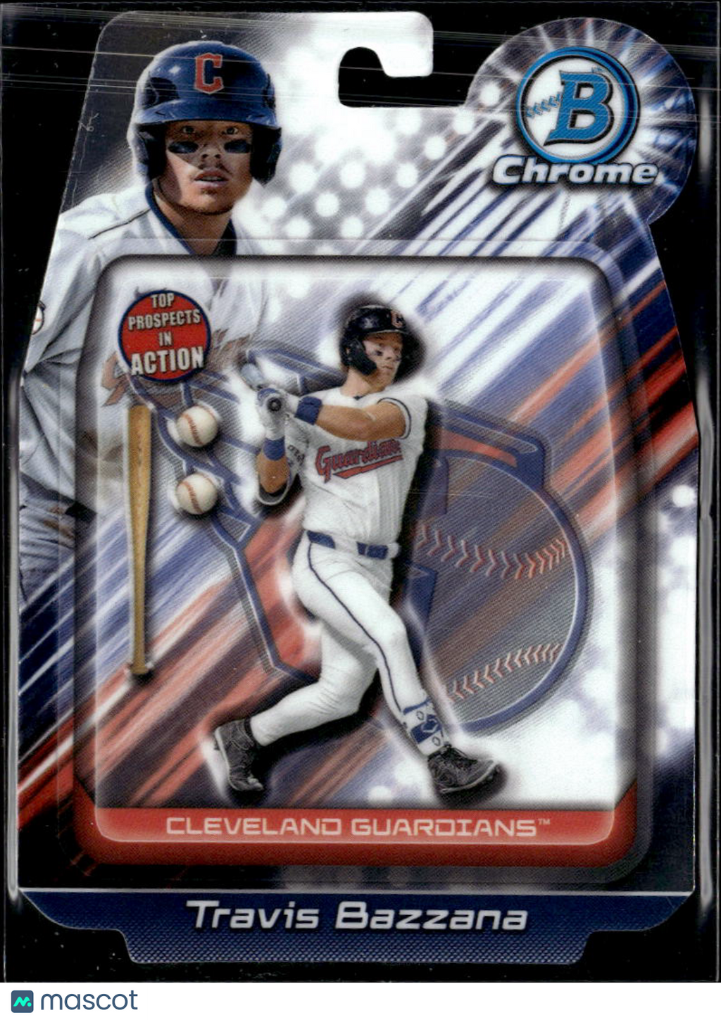 Travis Bazzana 2024 Bowman Chrome In Action RC Cleveland Guardians