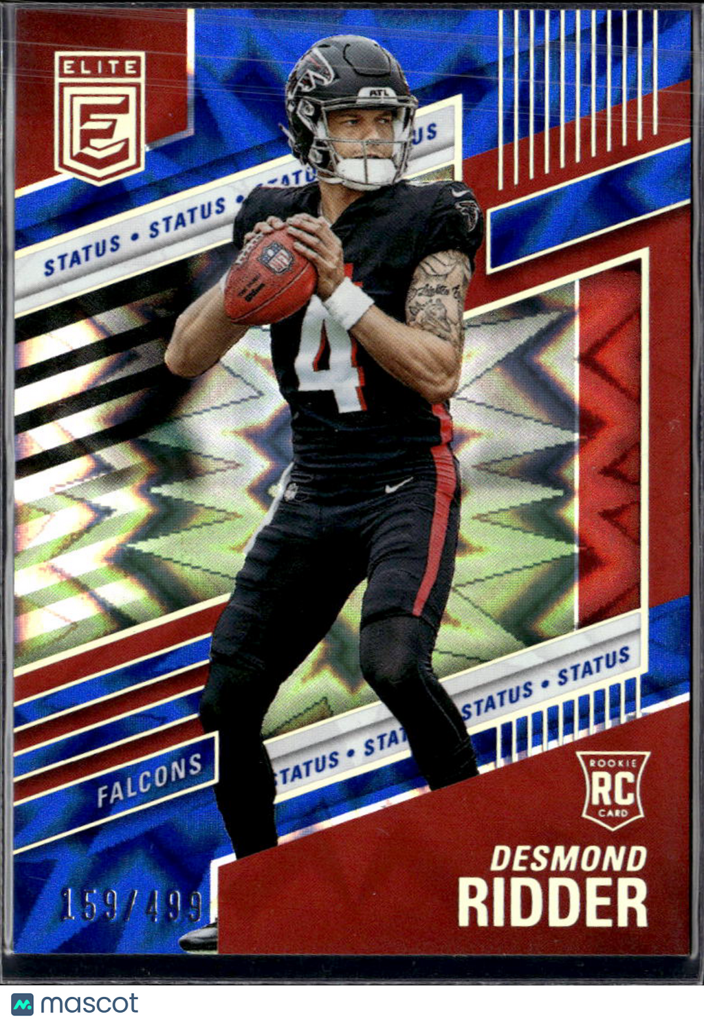 Desmond Ridder 2022 Elite RC Blue Status /499 Atlanta Falcons