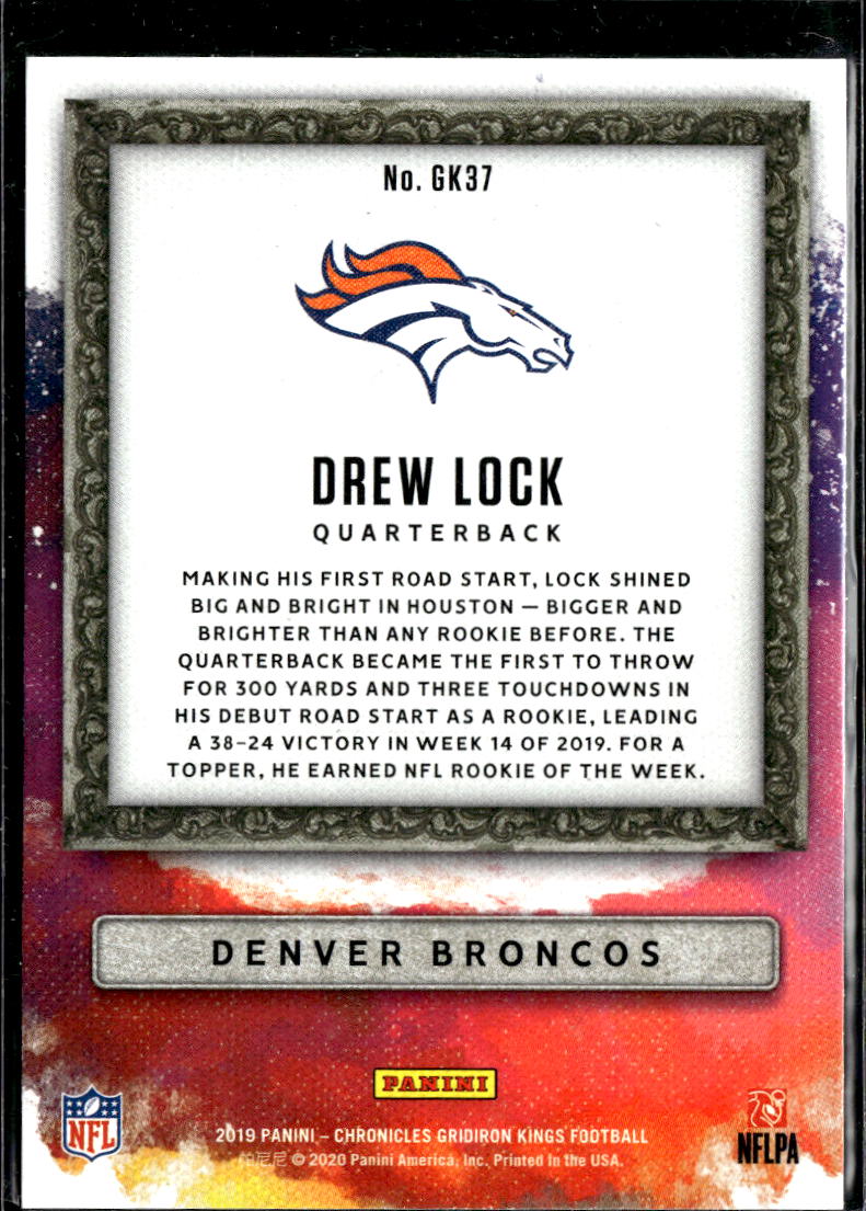 Drew Lock 2019 Panini Chronicles Gridiron Kings Rookie RC Denver Broncos