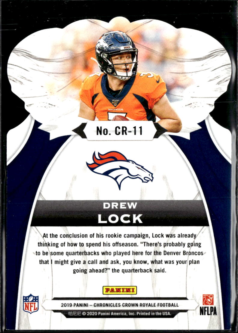 Drew Lock 2019 Chronicles Crown Royale Rookie RC Denver Broncos