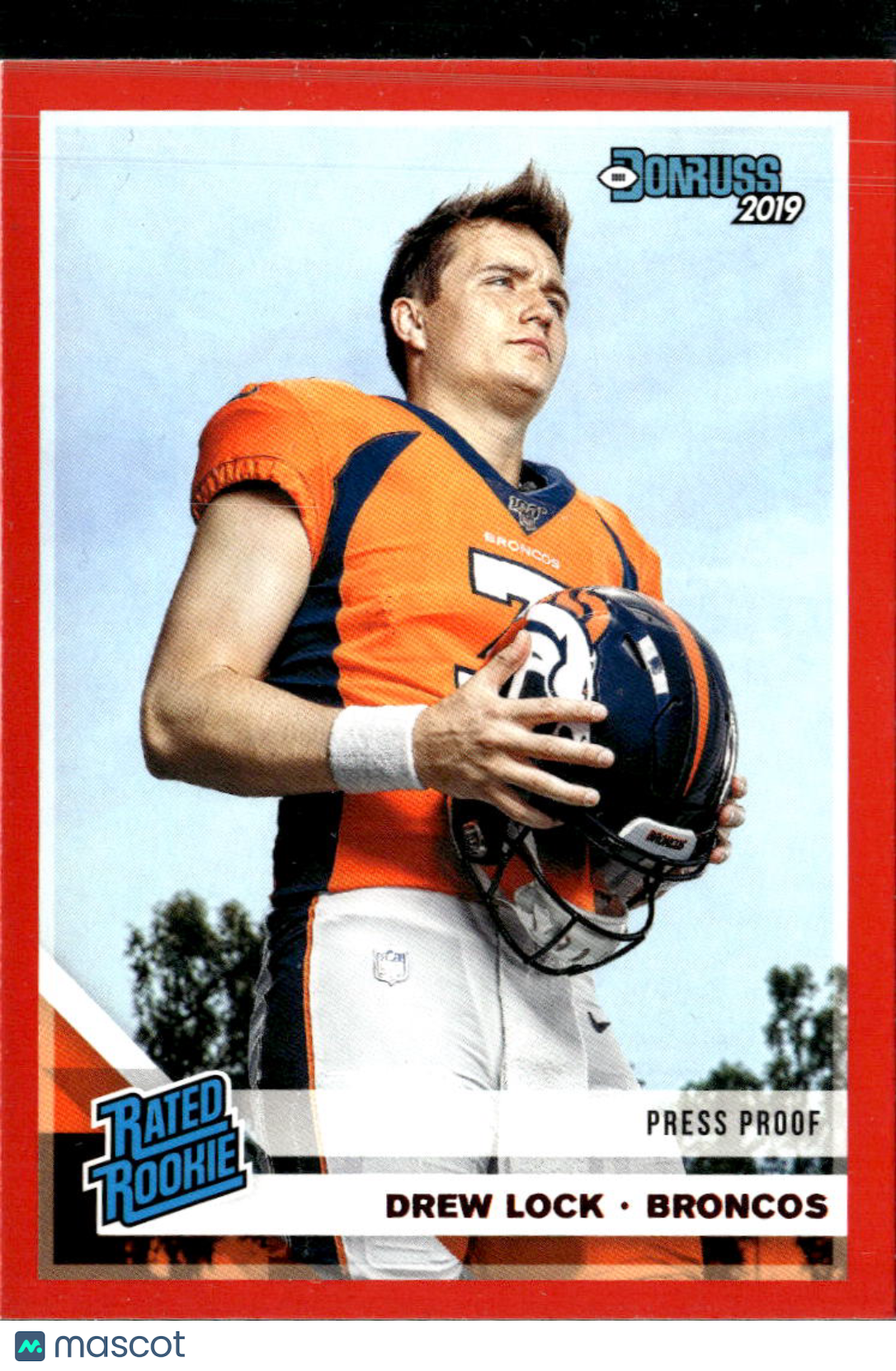Drew Lock 2019 Donruss Rated Rookie Press Proof Red Denver Broncos