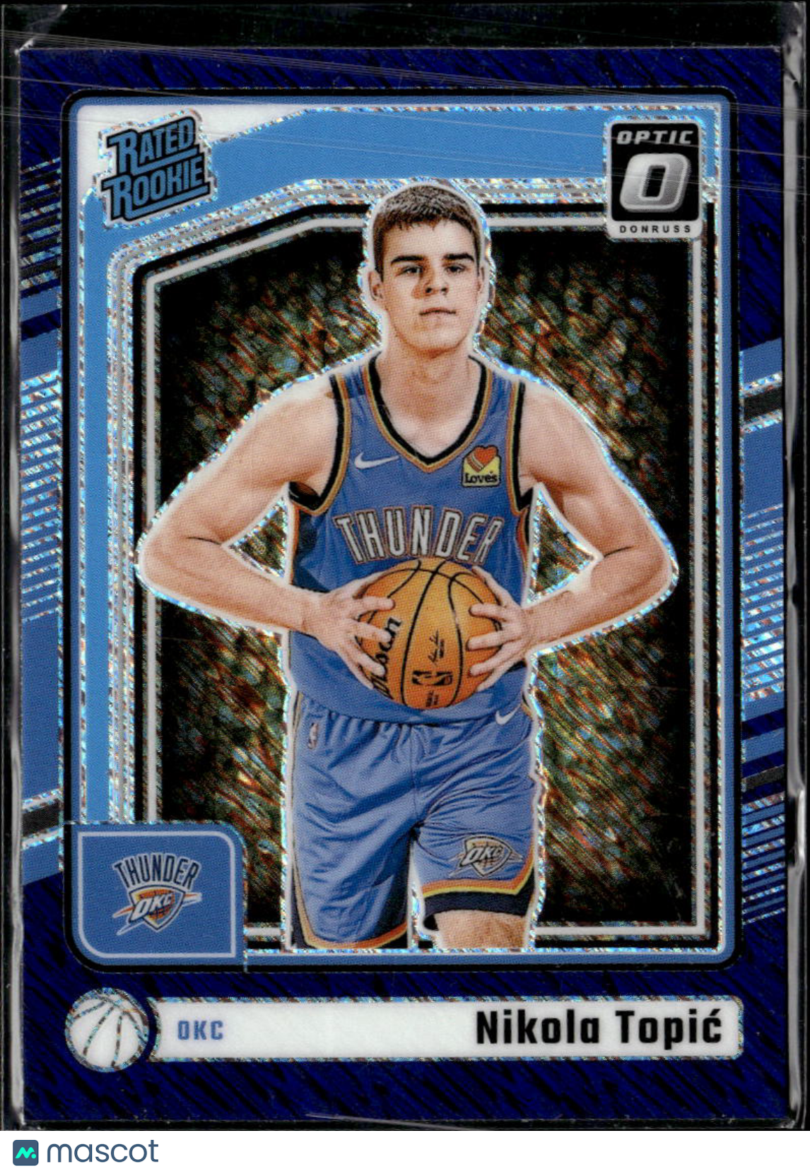 Nikola Topic 2024-25 Optic Purple Shimmer Rated Rookie Oklahoma City Thunder